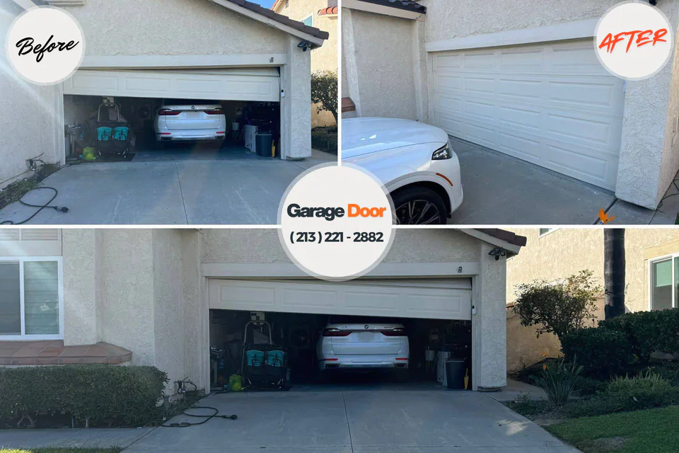 Before and after: garage door repair Hawthorne, NY